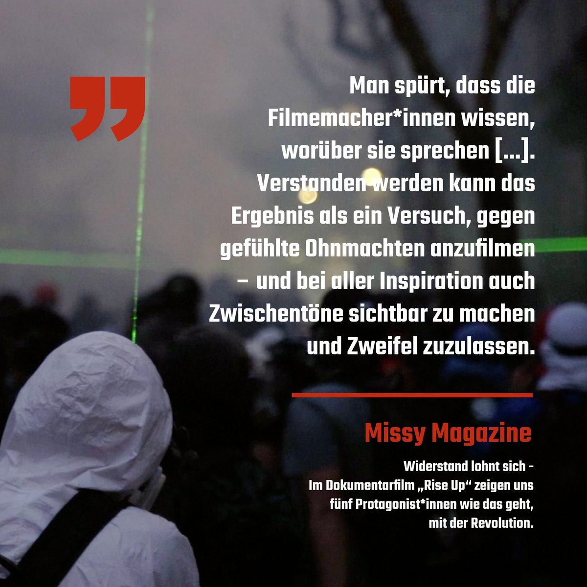 Missy Magazine: „Man spürt, dass die Filmemacher*innen wissen, worüber sie sprechen …“